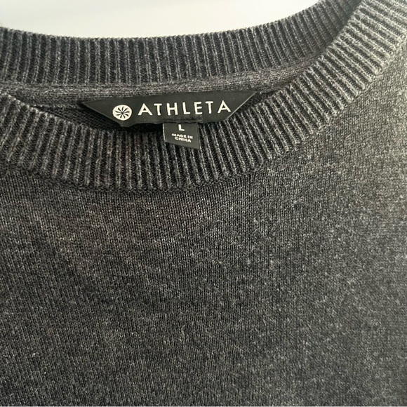 Athleta Charcoal Gray Highland Crossback Sweater Sz L - Picture 3 of 7